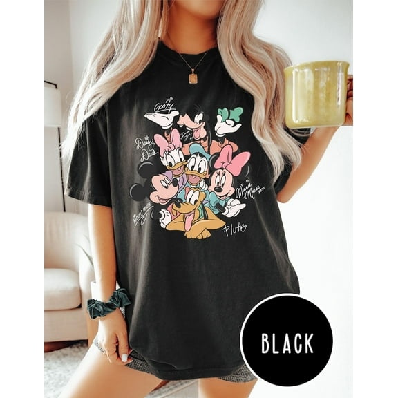 Retro Mickey and Friends Signatures Shirt, Magical Shirt, Disney Characters Tee, Disney Mouse Head Tee, Mickey & Co Gift, Disney Tee