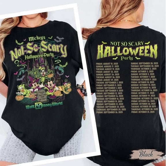 Retro Mickey's Not so Scary Halloween Party 2025 Shirt, Mickey & Friends T-Shirt ,Black Color,Size XL