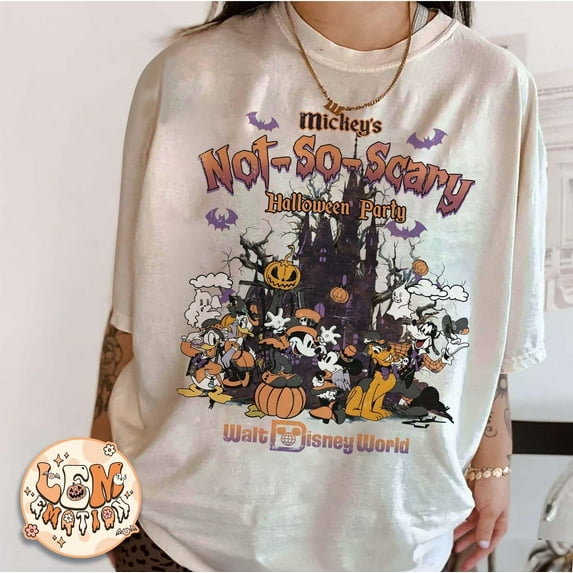 Retro Mickey's Not So Scary Halloween Party 2025 Comfort Colors T-Shirt, Mickey & Friends 2025 Halloween Shirt, Disney Halloween Party Tee,Ivory Color,Size M