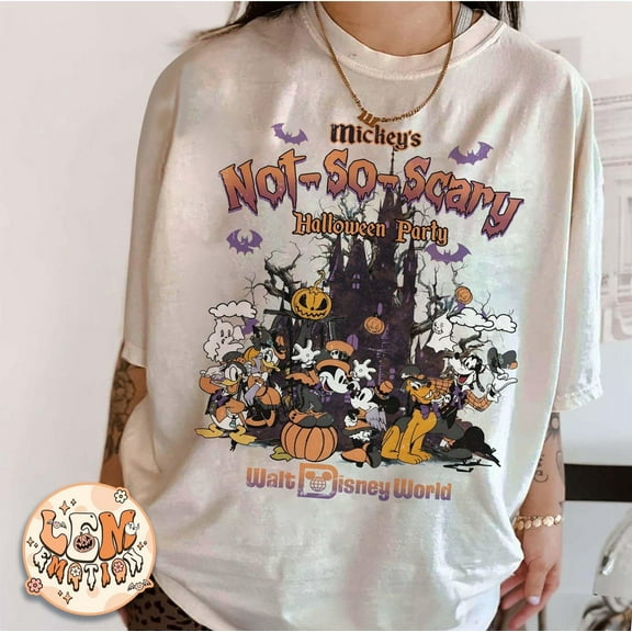 Retro Mickey's Not So Scary Halloween Party 2025 Comfort Colors T-Shirt, Mickey & Friends 2025 Halloween Shirt, Disney Halloween Party Tee,Ivory Color,Size M