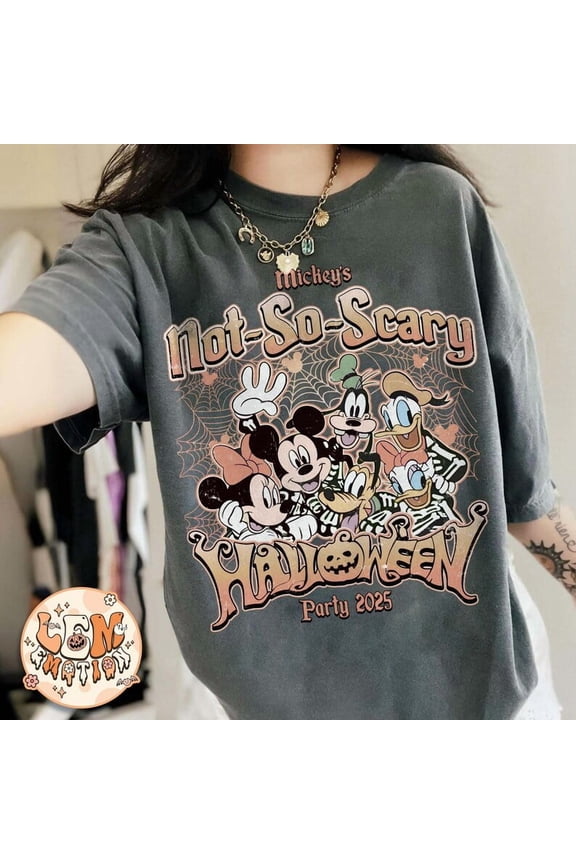 Retro Mickey's Not So Scary Halloween Party 2025 Shirt, Disney Halloween Shirt, Mickey And Friends Halloween Shirts, Halloween Trip 2025 Tee ,pepper Color,Size 3XL
