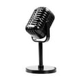 thumbnail image 1 of Retro Microphone Stage Table Decoration Vintage Microphone Props Model for Kids Party Pretend Toy Black/Gold/Silver, 1 of 8