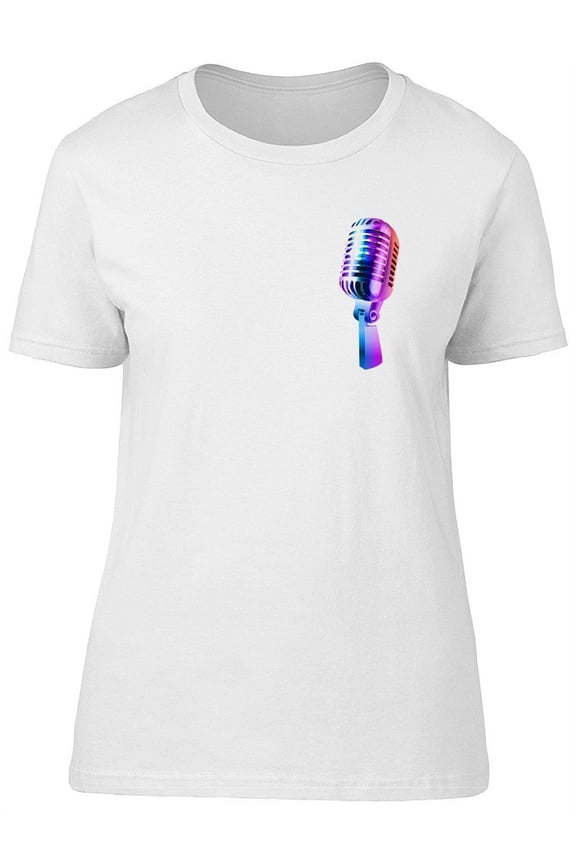 Retro Microphone T-Shirt Women -Image by Shutterstock, Female x-Large