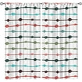 thumbnail image 1 of Retro Mid Century Fifties Blackout Rod Pocket Curtains, Modern Geometric Lines Dots Window Drapes for Living Room Bedroom, Pinch Pleated Window Treatment Pattern Clear for Home Decor-W42xL54in, 1 of 6