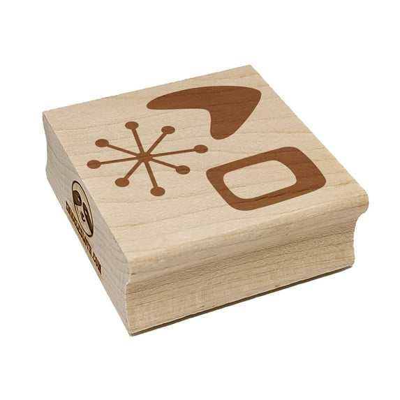Retro Mid Century Modern Shapes Square Rubber Stamp Stamping Scrapbooking Crafting - Medium 1.75in