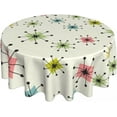 thumbnail image 1 of Retro Mid Century Tablecloth Round Table Cover Washable for Home Kitchen Dining Party 60 X 60 Inches, 1 of 5