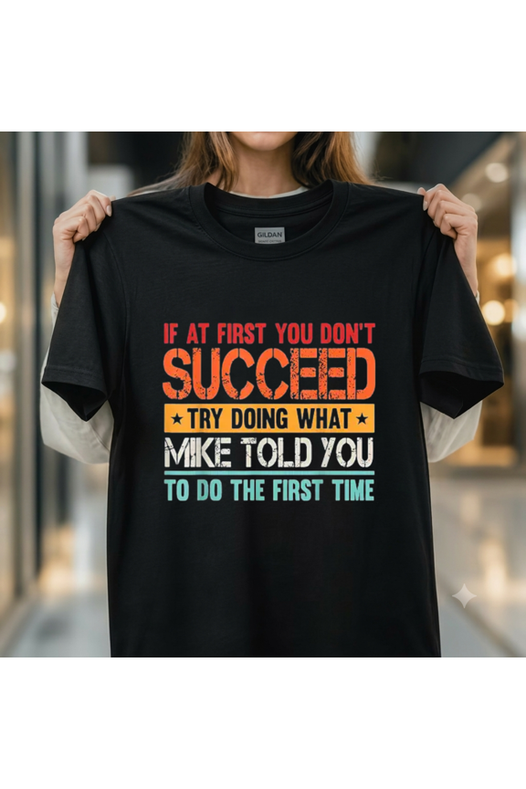 Retro Mike Custom First Name Vintage Typography Birthday Apparel Unisex T-Shirt, up to size 5XL