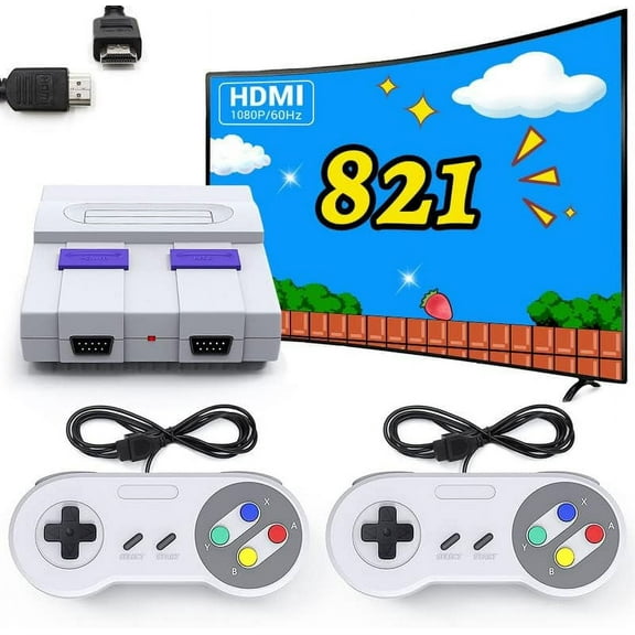 Retro Mini Compact Leisure Pack Containing 821 Timeless Pastime Creations with Dual Controllers,Thoughtful Birthday Gift for Good Old Days Memories