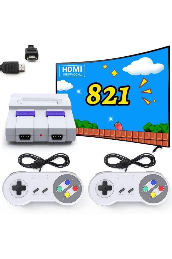 Retro Mini Compact Leisure Pack Containing 821 Timeless Pastime Creations with Dual Controllers,Thoughtful Birthday Gift for Good Old Days Memories