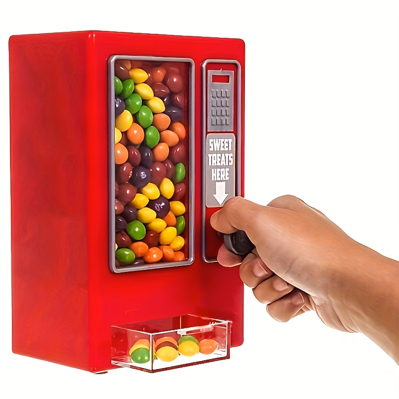 Retro Mini Manual Candy Vending Machine Gumball Dispenser Coin Bank No Battery Required Gift for Kids Jelly Bean Treat Jar