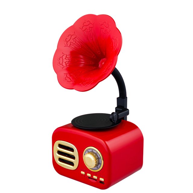 Retro Mini Phonograph Stereo Music Radio Wireless Bluetooth Speaker ...