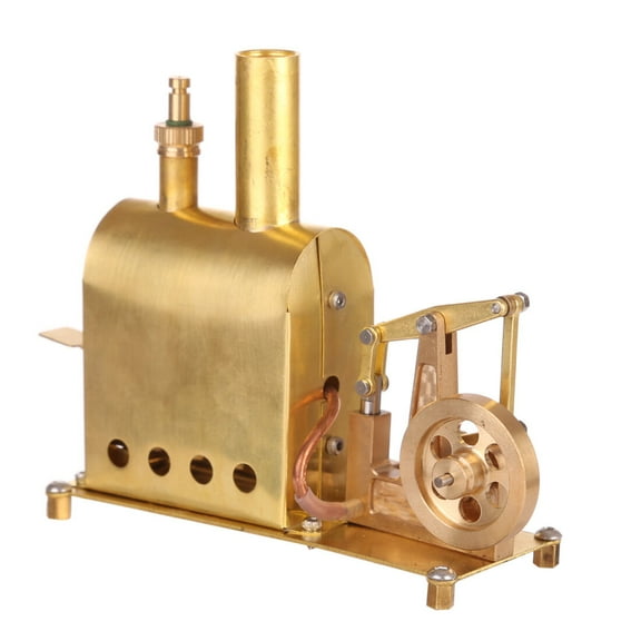 Retro Mini Pure Copper Steam Engine Model with Boiler, Cool Science Physics Experiment Kit for Adults