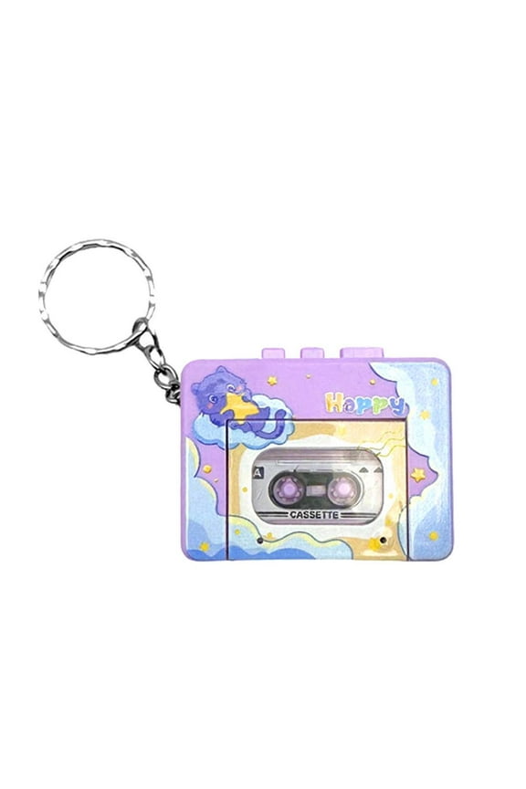 Retro Mini Tape Recorder Keychain,3-in-1 Microcassette Player Tape Recorder * Keychain with Music,Retro Tape Recorder Keychain,Fun Key Backpack Hanging Accessory Gifts
