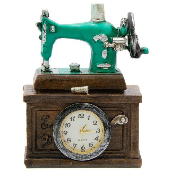 Decorative Antique Sewing Machine Quartz Analog Mantle Clock Nostalgic Decor Decorative Antique Sewing Machine Quartz Analog Mantle Clock Nostalgic Decor