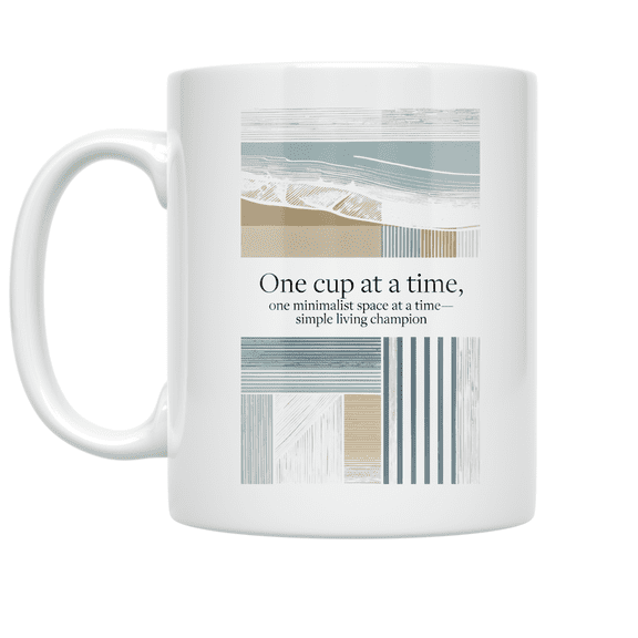 Retro Minimalism Design - Simple Living Champion - 11 oz Ceramic Coffee Mug