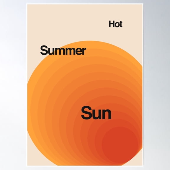 Retro Minimalist Gradient Sun Print- Vintage Wall Arttrendy Retro Print Room Decor Wall Art, Poster Only