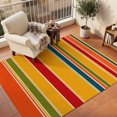 thumbnail image 1 of Retro Minimalist Striped Area Rugs 5'x7', Washable Small Throw Rugs for Laundry Room Playroom, Classic Lines Geometric Pattern Indoor Outdoor Rug Non-Slip Low Pile Carpet Runner Reversible Floor Mats, 1 of 8
