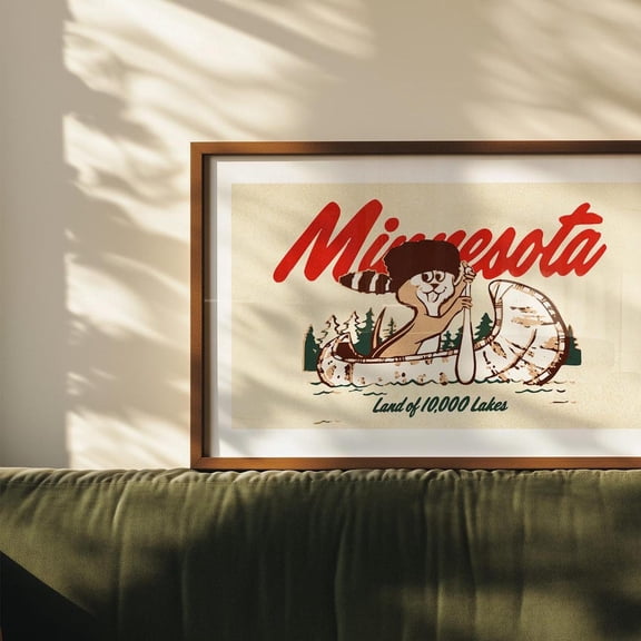 Retro Minnesota Art Print Minnesota Lakes Poster Minnesota Wall Art Retro Outdoorsy Wall Decor Gift For Traveler Minnesotans