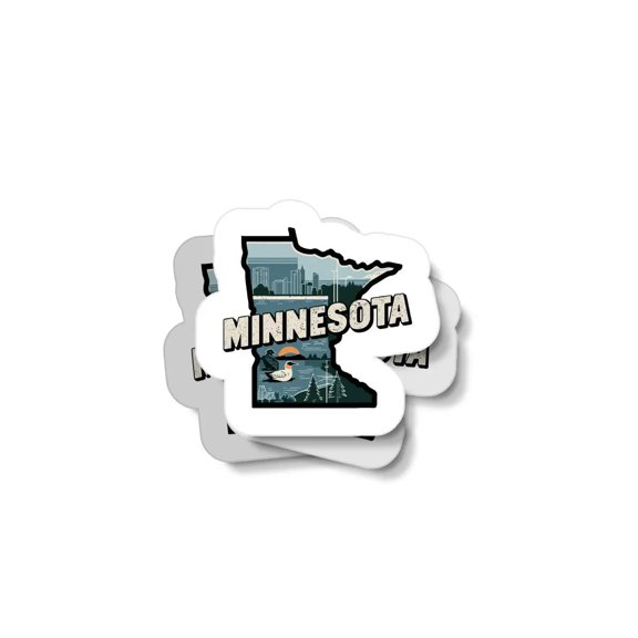Retro Minnesota Waterproof Sticker