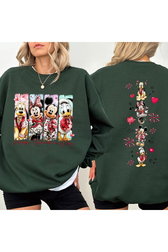 Retro Minnie Mickey Lover Valentines Retro Disney Trip Sweatshirt All size S-3XL