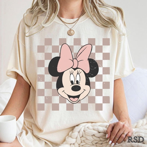 Retro Minnie Mouse Comfort Colors T-Shirt, Vintage Minnie, Disney Vacation, Disneyland Minnie Shirt, Magic Kingdom, Classic Minnie Tee Mouse,Ivory color,size 4XL