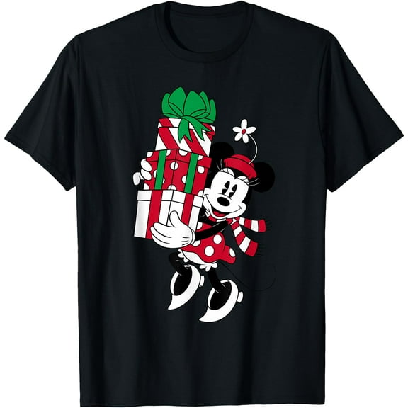 Retro Minnie Mouse Holiday Christmas Gifts DTG Print Unisex T-Shirt