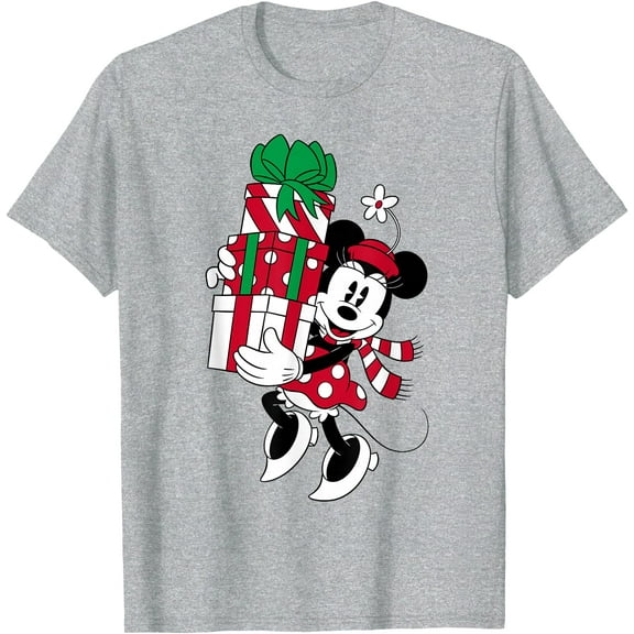 Retro Minnie Mouse Holiday Christmas Gifts DTG Print Unisex T-Shirt