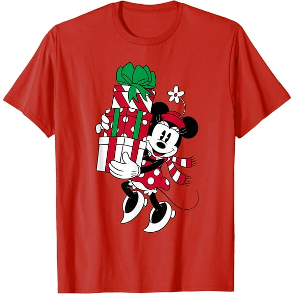 Retro Minnie Mouse Holiday Christmas Gifts DTG Print Unisex T-Shirt