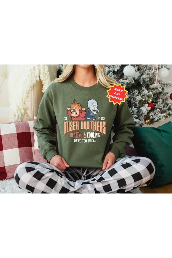 Retro Miser Brothers Delicatessen Sweatshirt, Miser Brothers Heating and Cooling, Miser Brothers Fans Hoodie, Snow & Heat Miser,Parents Gift