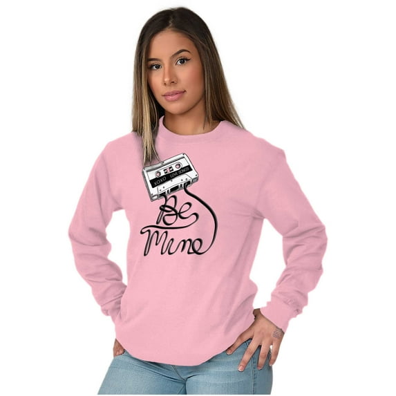 Retro Mixtape Be Mine Valentine Women Plus Size Long Sleeve Tee Brisco Brands 4X