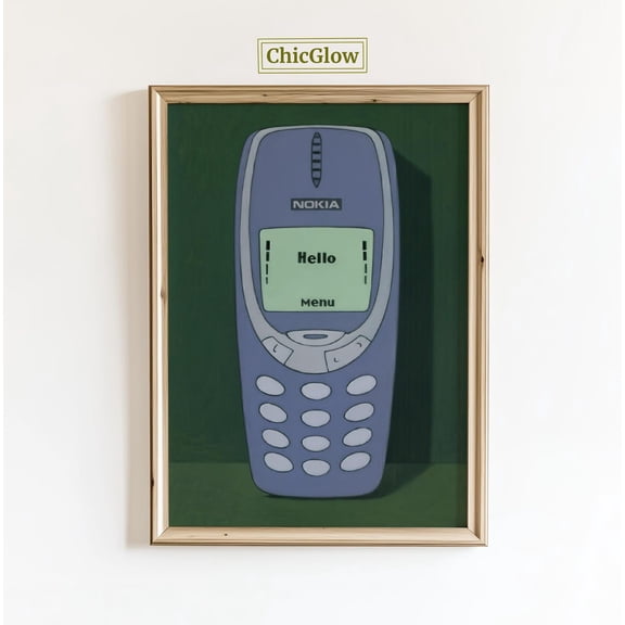 Retro Mobile Phone Wall Art Home Decor Unframed Paper Print