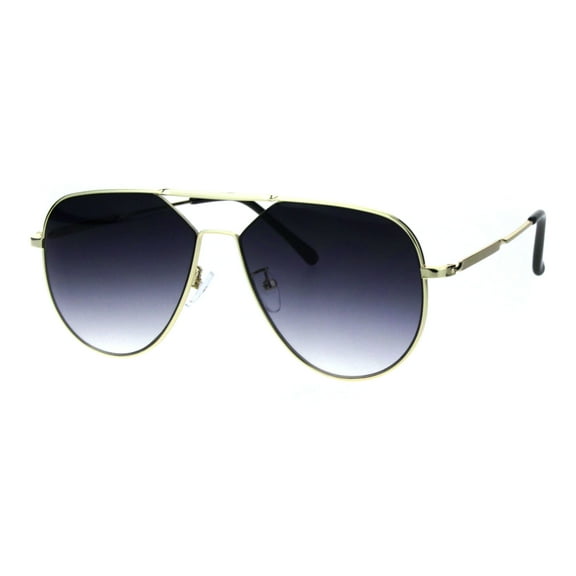 Retro Mobster Flat Top Metal Racer Sunglasses Gold Smoke