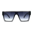 thumbnail image 1 of Retro Mobster Squared Flat Top Plastic Rectangular Sunglasses Slate Smoke, 1 of 4