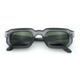 thumbnail image 1 of Retro Mod Narrow Rectangle Horn Rim Beveled Thick Plastic Sunglasses Grey - Green, 1 of 7