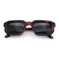 thumbnail image 1 of Retro Mod Narrow Rectangle Horn Rim Beveled Thick Plastic Sunglasses Tortoise - Black, 1 of 7