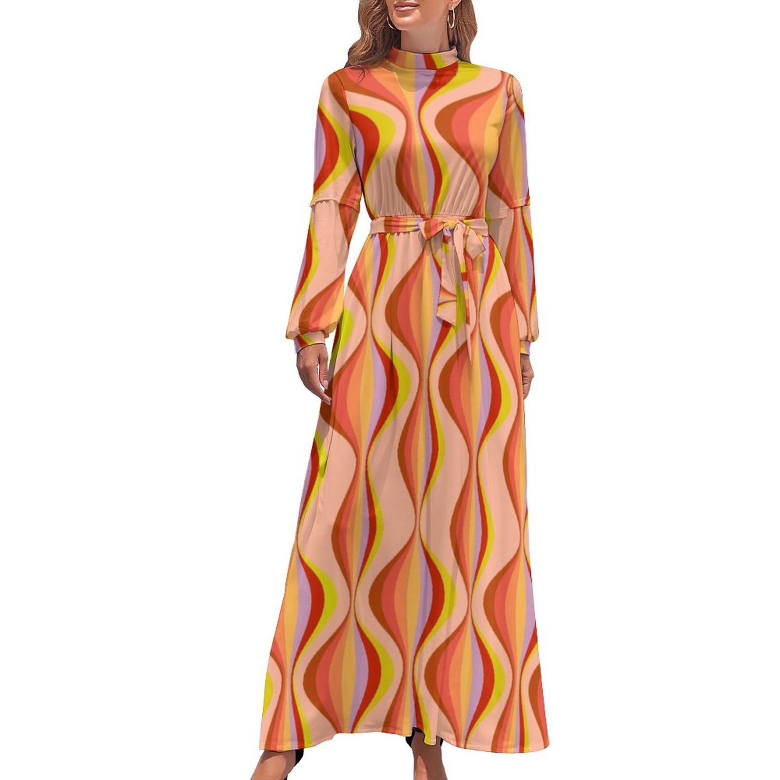 Retro Mod Print Dress Gold and Black Mandala Sexy Maxi Dress Streetwear  Boho Beach Long Dresses High Waist Pattern Vestidos - Walmart.com