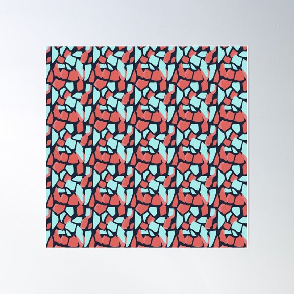 Retro Modern Abstract Pattern Poster Wall Art, Modern Wall Decor For Living Room Bedroom, 16X16 UNFRAMED