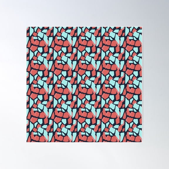 Retro Modern Abstract Pattern Poster Wall Art, Modern Wall Decor For Living Room Bedroom, 24x24 UNFRAMED