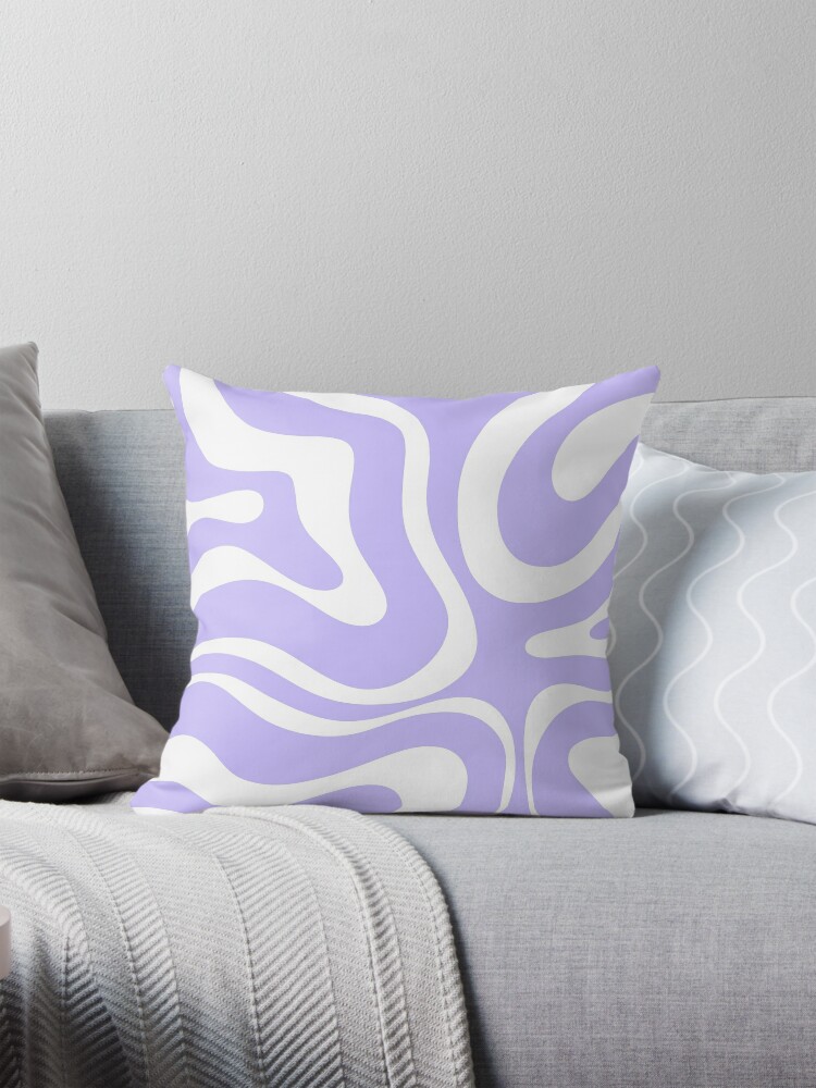 Retro Modern Liquid Swirl Abstract Pattern Square in Light Purple and