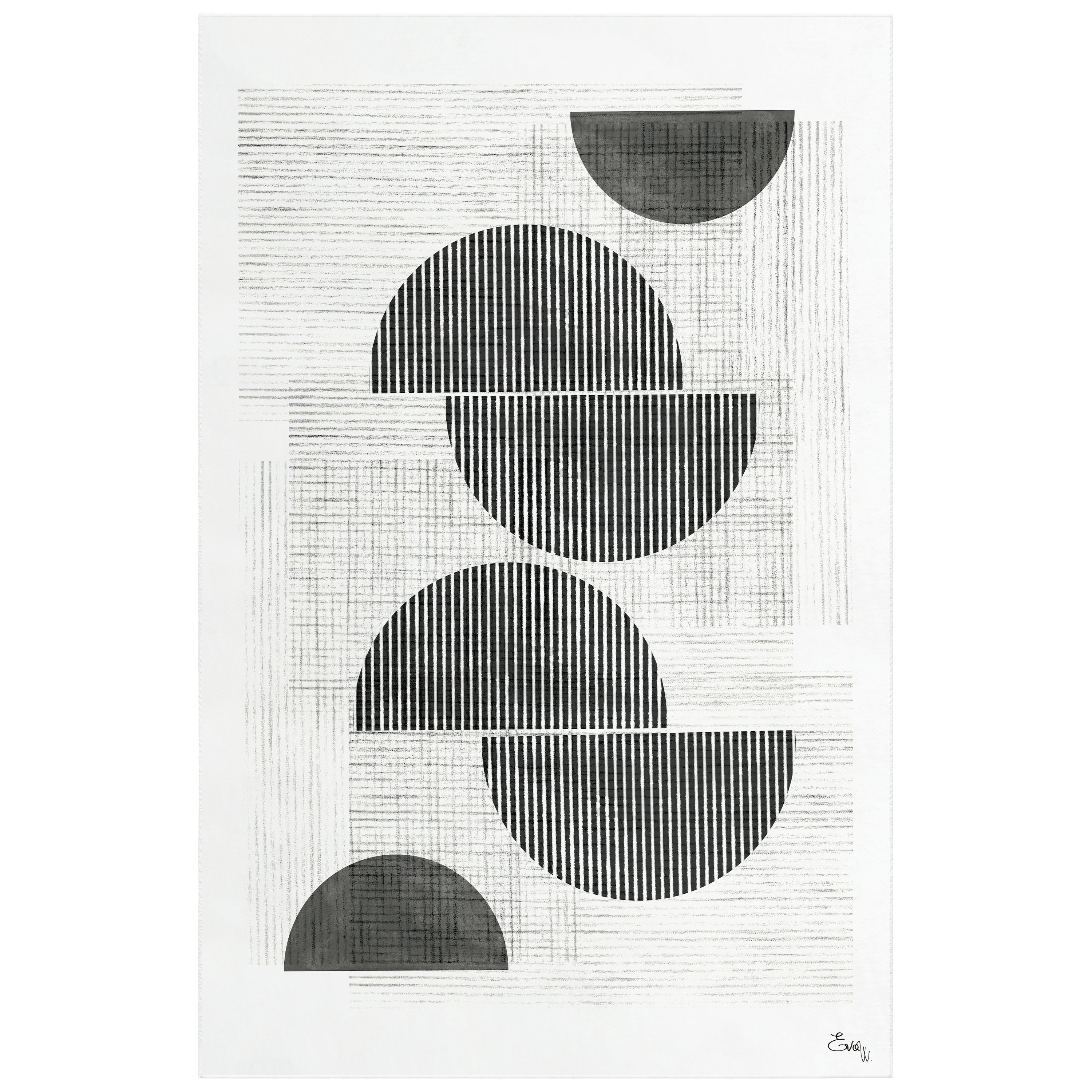 Retro Modern Washable Geometric Art Area Rug size 5'x8', Power-loomed, Heavenly Softness with Non-Slipping Backing