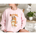 thumbnail image 1 of Retro Mom Bluey Sweatshirt, Chilli Heeler Bluey Family Sweater Mama Shirt, Retro Chilli Heeler Bingo, Mom Bluey Shirt, Mom Daily Affirmation Gift, Light Pink Color, Size XL, 1 of 2