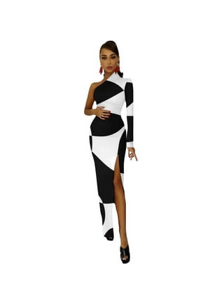 Half black and white dress online