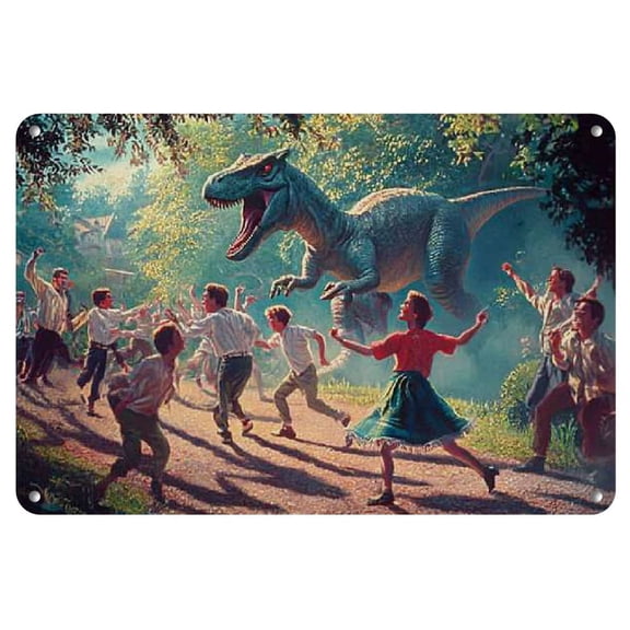 Retro Monster Kidnapping Metal Tin Sign, 8x12 Inch, Frameless Wall Art Decor for Home, Bar, Cafe, and Garage