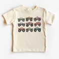 thumbnail image 1 of Retro Monster Trucks In A Row Toddler Shirt - Big Trucks Kids Outfit - Giant Vehicles Tee - Boy Toddler Youth Kids Boho Clothing TODDLER SHORT SLEEVE TEE BELLA CANVAS 3001T, 1 of 3
