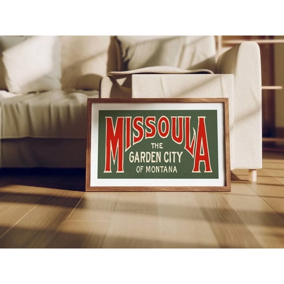 Retro Montana Art Missoula Montana Wall Decor United States Wall Art Unframed Paper Print