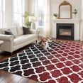 thumbnail image 1 of Retro Moroccan Large Area Rugs 5x8 ft Trellis Red Black Ombre Abstract Geometric Washable Rug Non Slip Indoor Carpet Absorbent Floor Mat for Living Room Bedroom Dining Room, 1 of 9