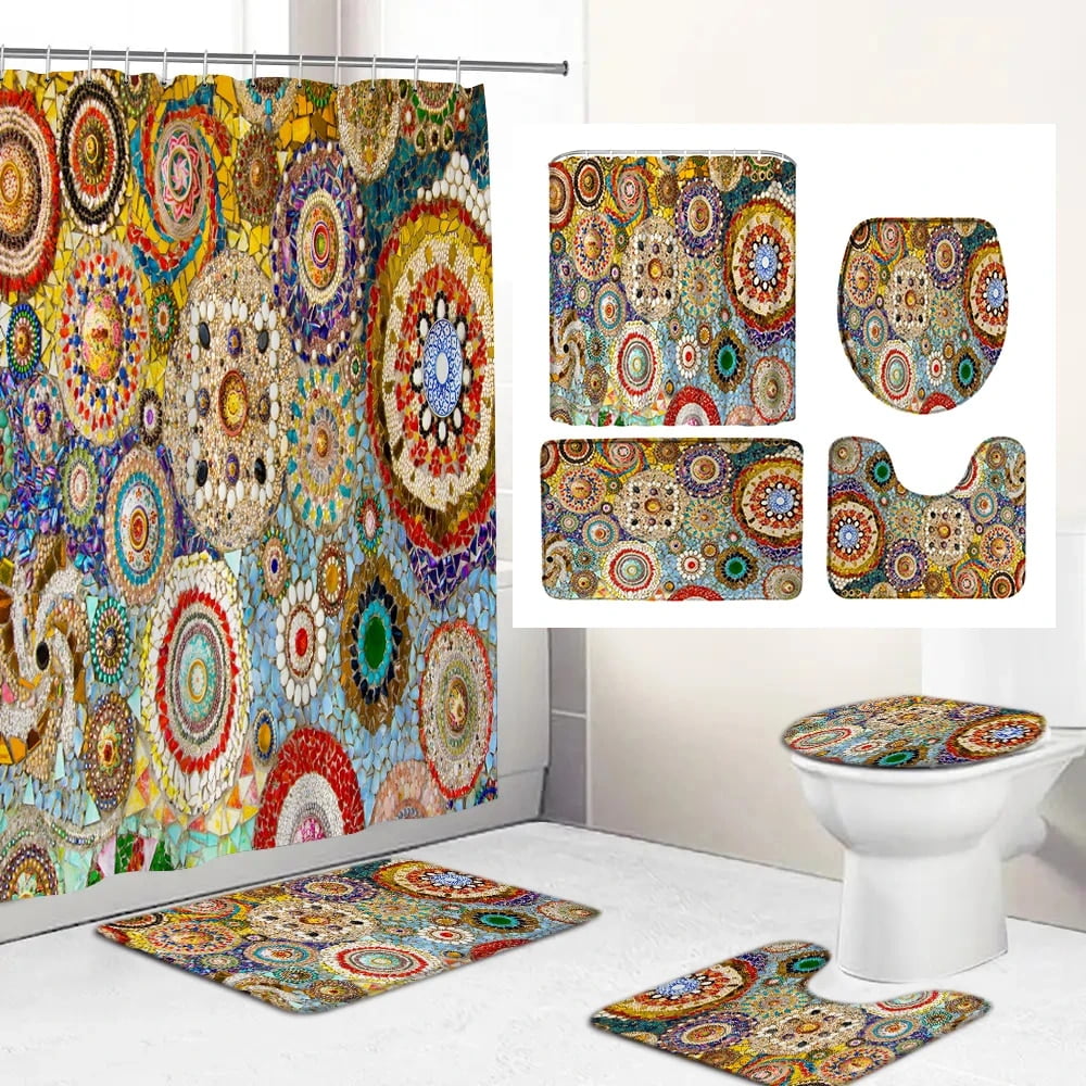Retro Morocco Bohemian style Mosaic Tile Bathroom Waterproof Shower