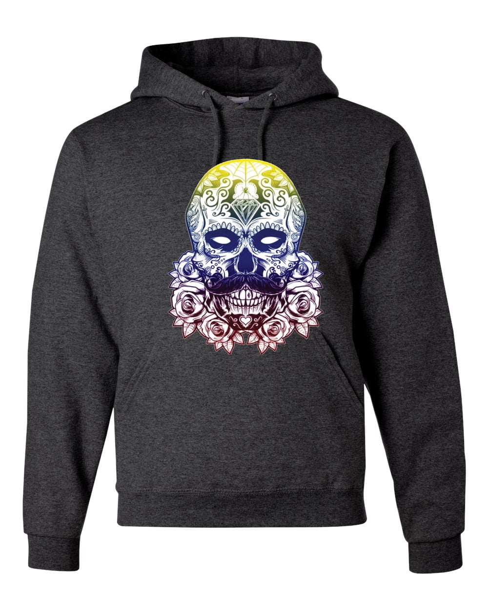 Retro Mosaic Style Floral Trippy Skulls Fashion Graphic