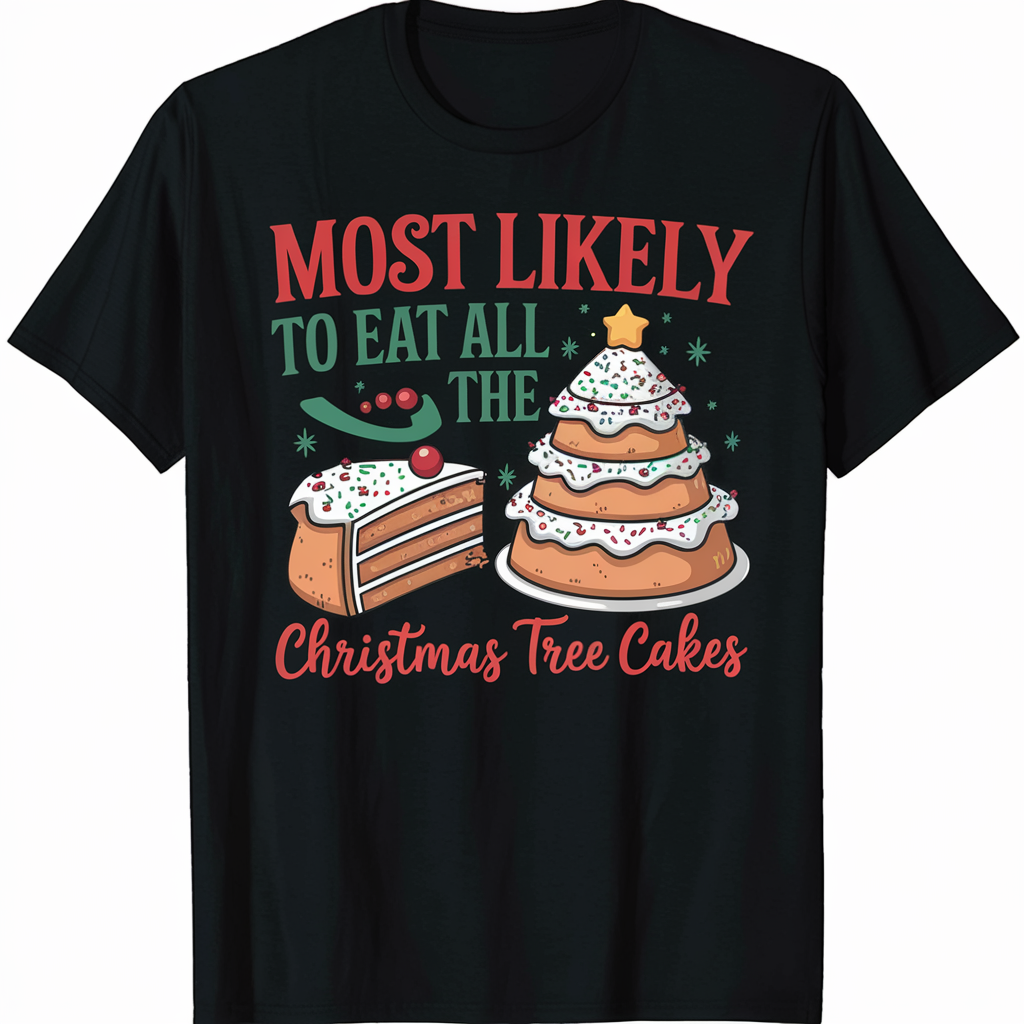 Retro Most Likely To Eat All The Christmas Tree TShirt