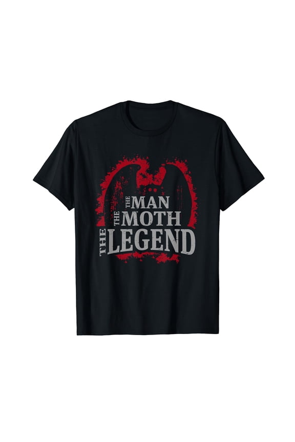 Retro Mothman Cryptid Graphic T-Shirt The Man The Moth The Legend Vintage Style Apparel Funny Urban Legend Tee for Men and Women